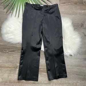 Vintage Y2K GAP Pants Size 10 Satin Low Rise Crop Straight Leg Black Shiny 2000s